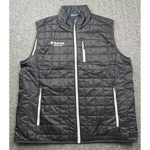 Cutter & Buck Rainier Full Zip Puffer Vest Sz XL Black Insulated Golf Hike *LOGO